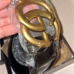 Gold Gucci Logo Belt